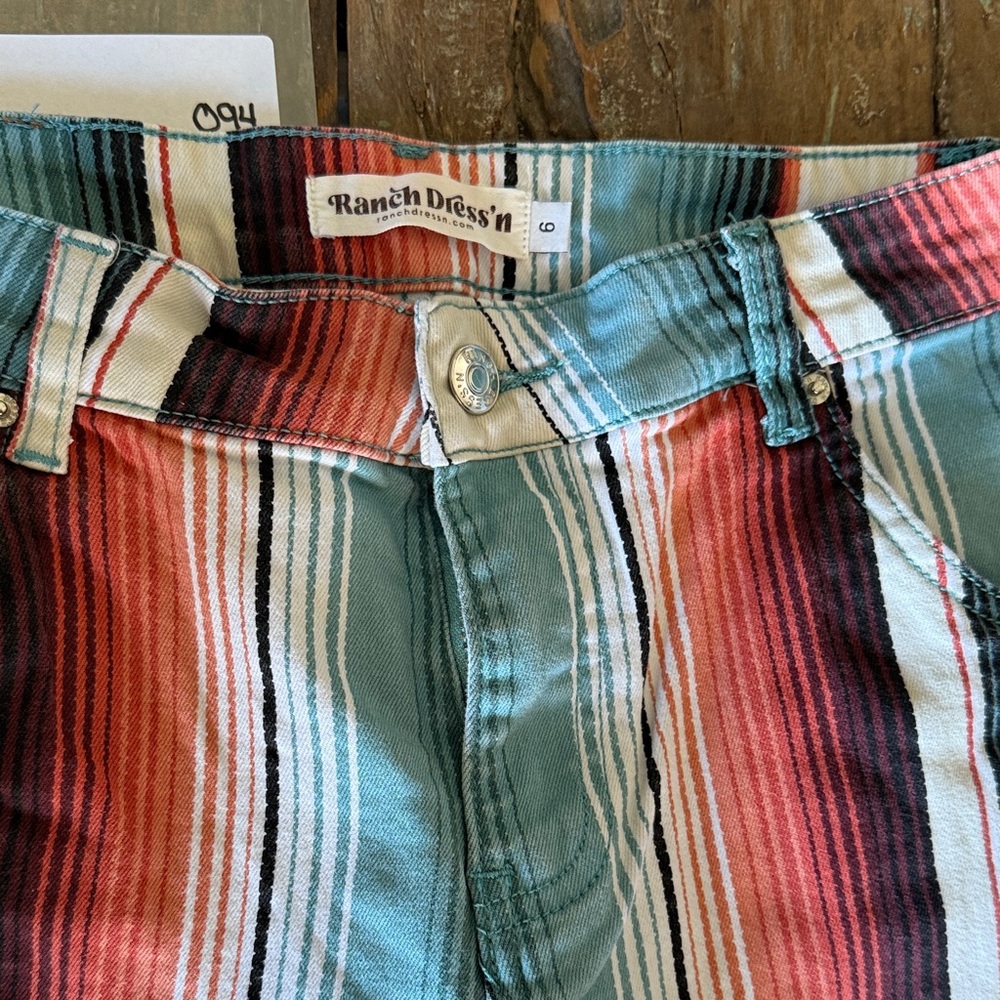 Vibrant Striped Flare Jeans - Picture 2 of 9